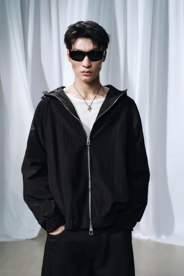 Zara 輕量防水科技外套 - 黑色