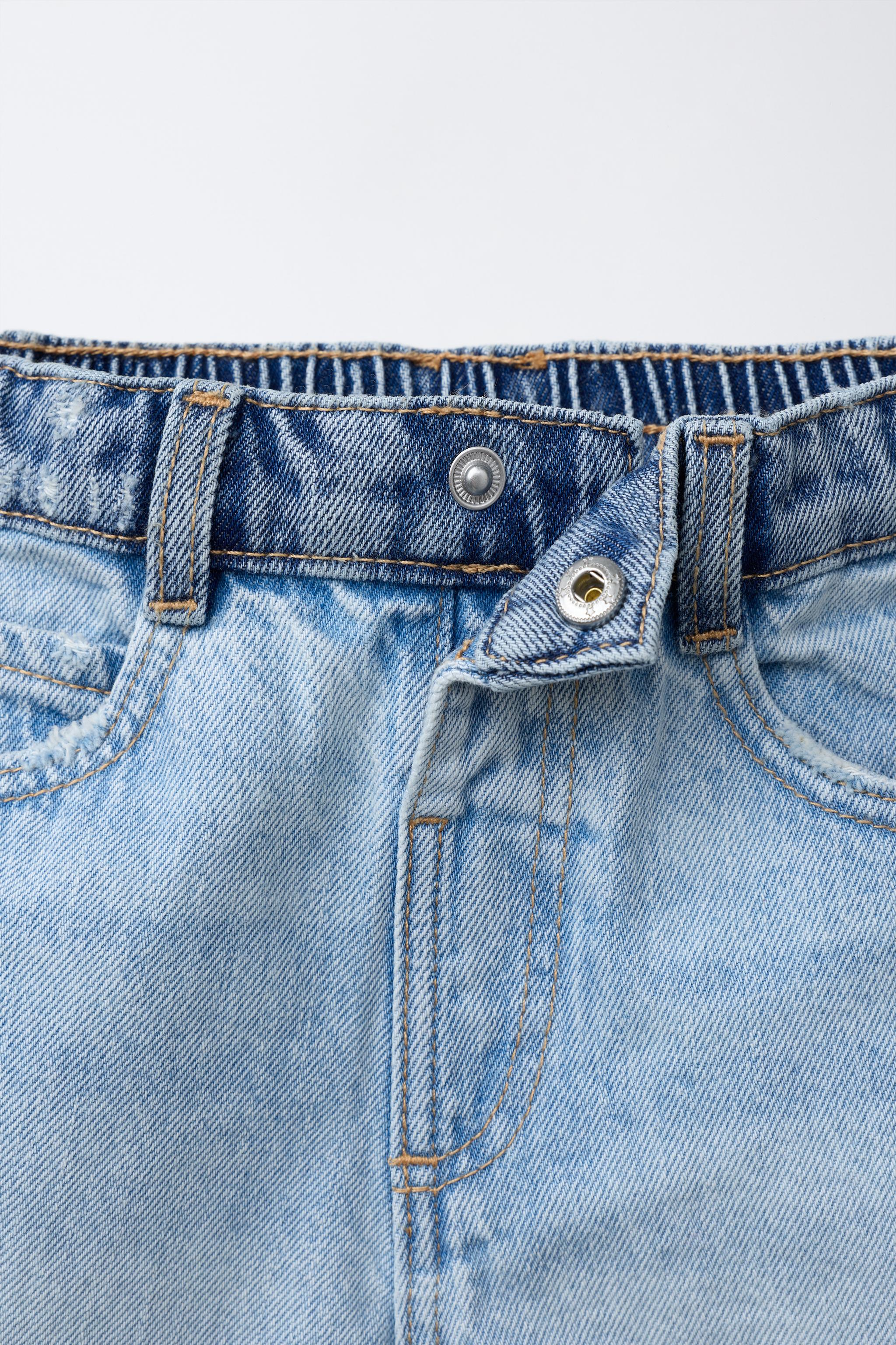 COLOR BLOCK DENIM SHORTS