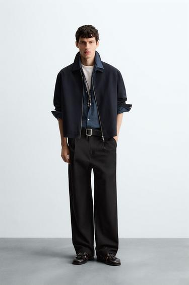 ZIP-UP OVERSHIRT - Dark navy by Zara - Image 0