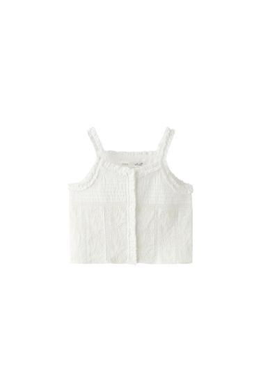 EMBROIDERED TOP WITH RUFFLES