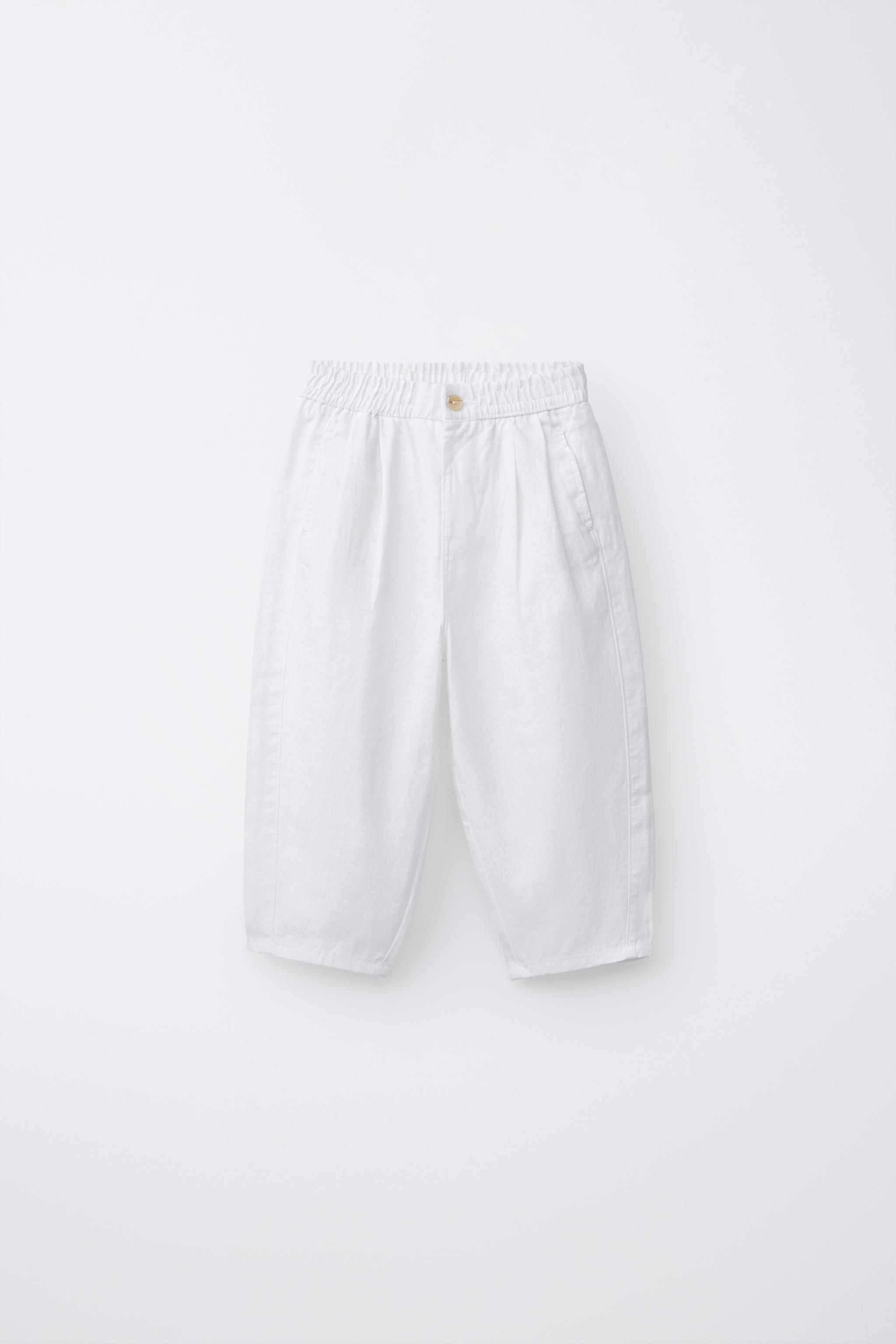 100% LINEN PLEATED PANTS