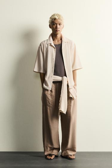 TEXTURED RELAXED FIT SHIRT - Beige marl by Zara