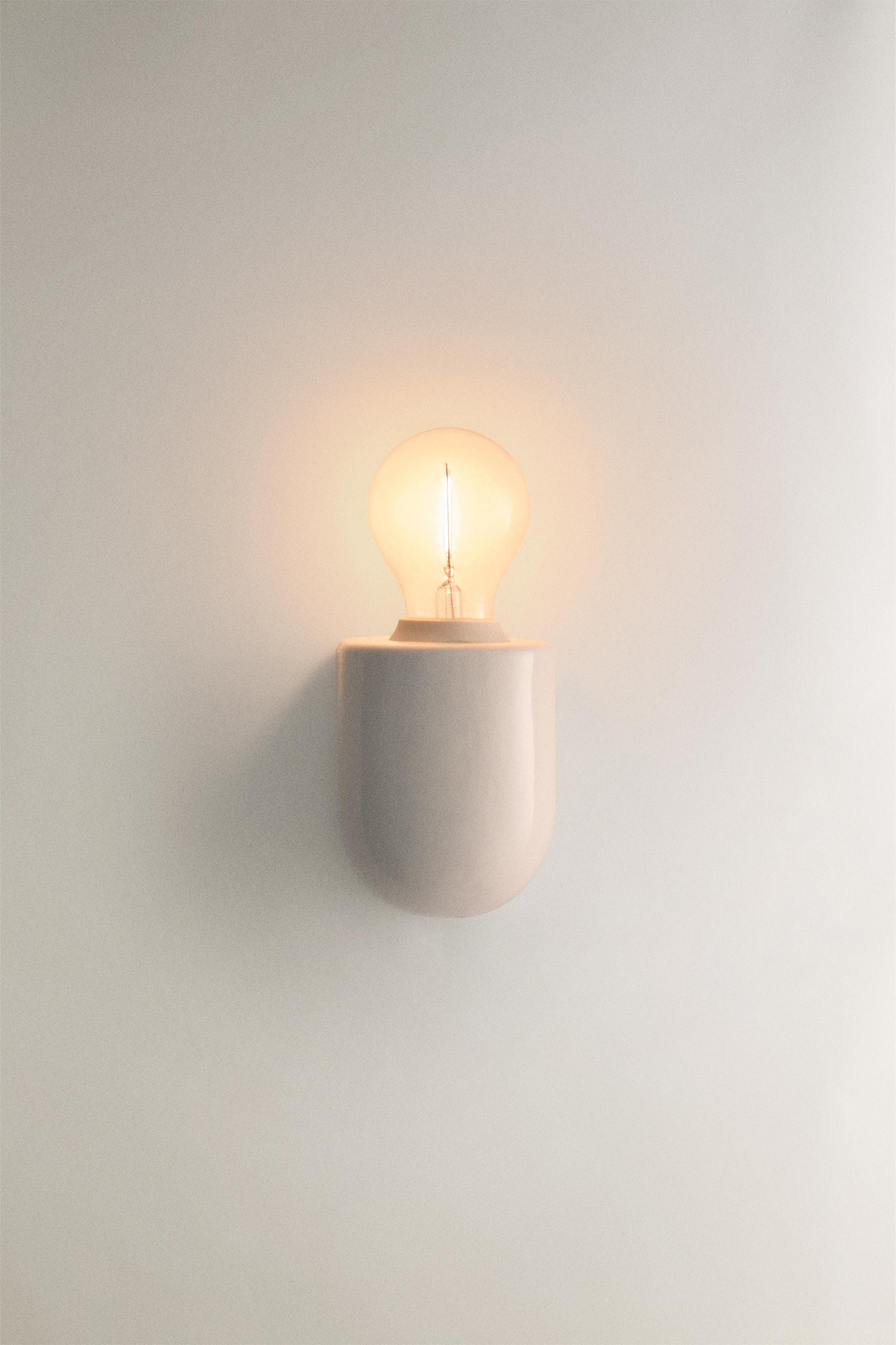 LAMP | CERAMIC WALL LIGHT FIXTURE — Light beige