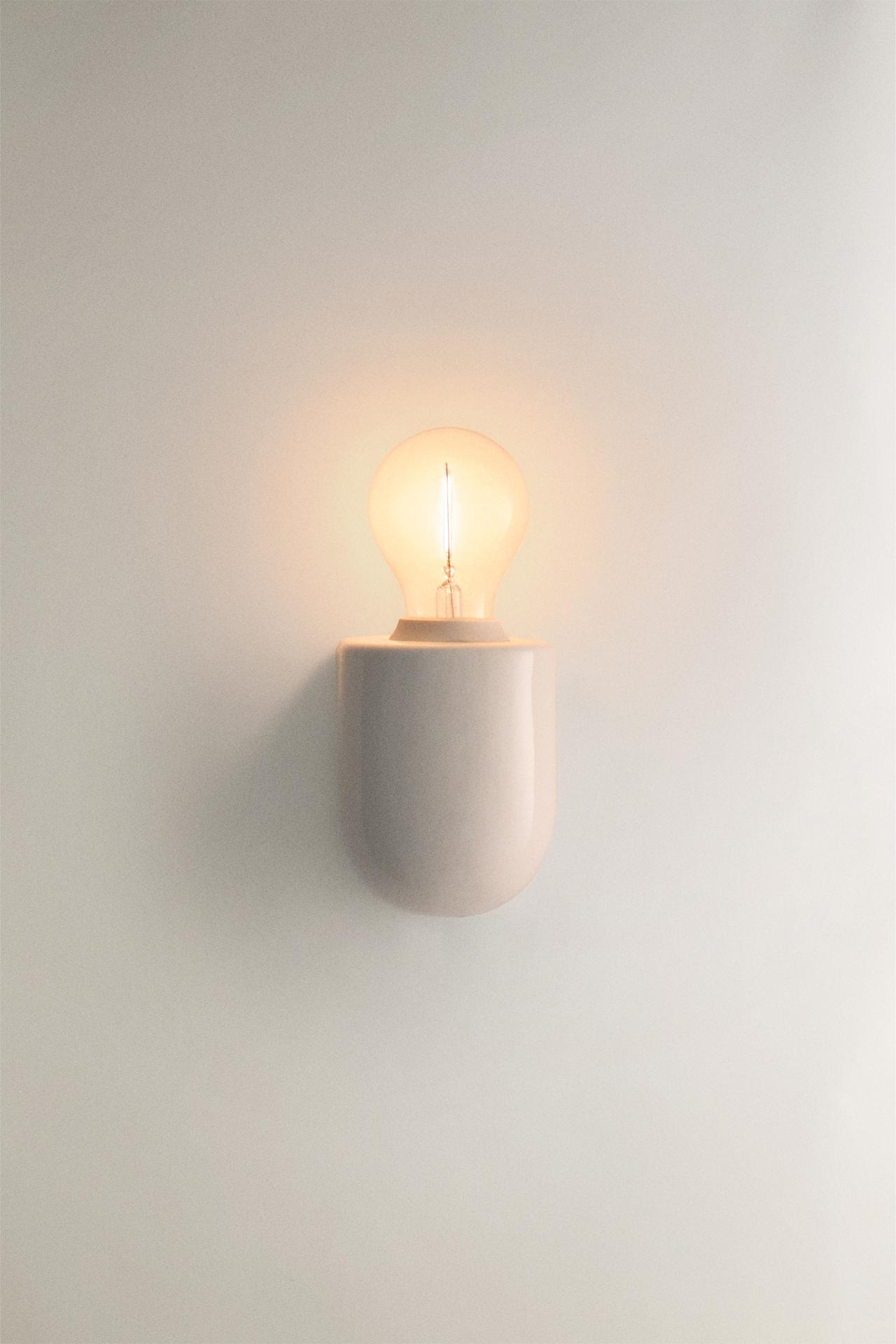 LAMP | CERAMIC WALL LIGHT FIXTURE — Light beige
