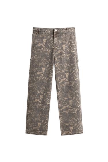 LEAF PRINT CARPENTER TROUSERS