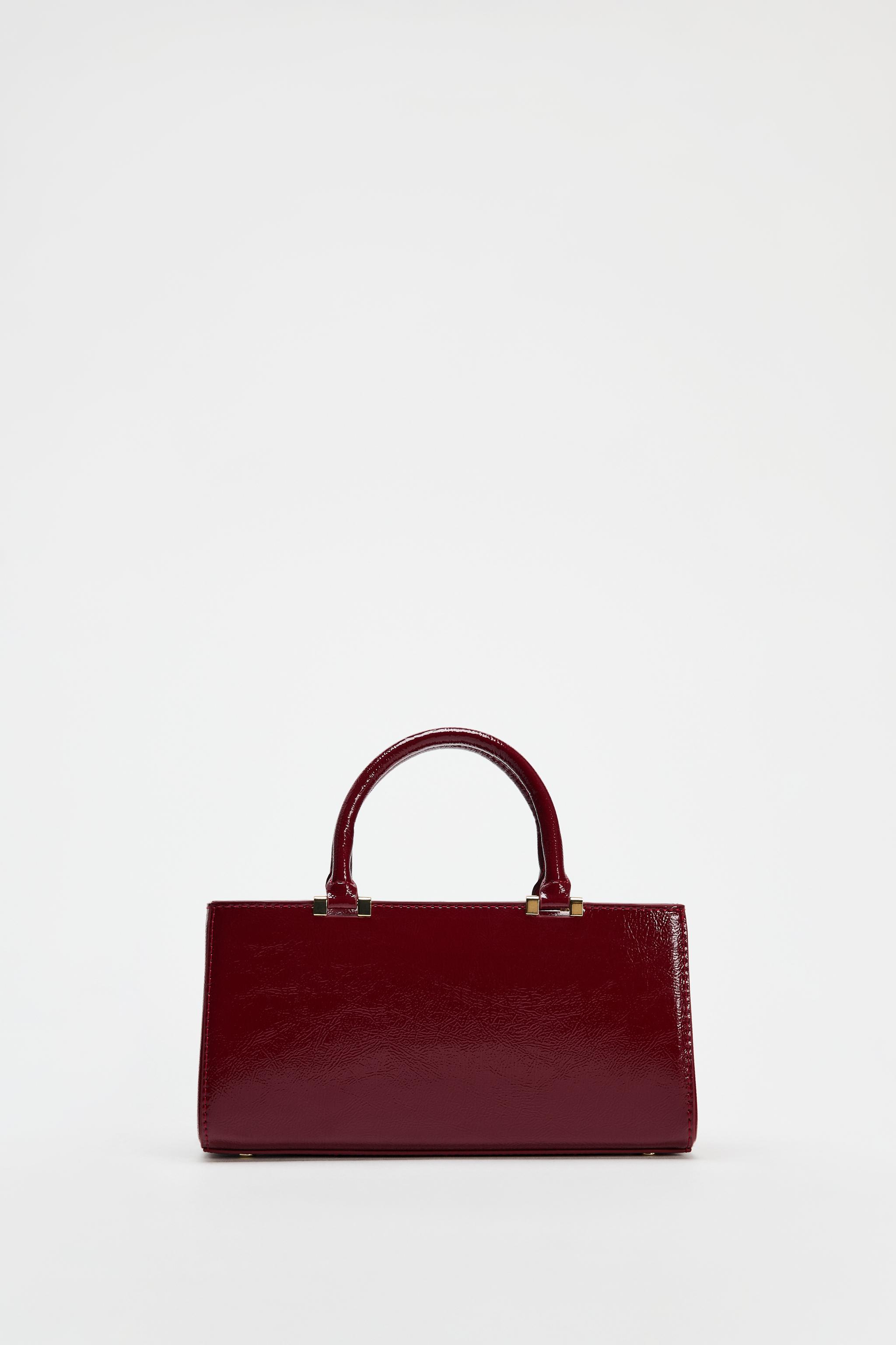 TEXTURED HANDBAG Burgundy Red ZARA Ireland