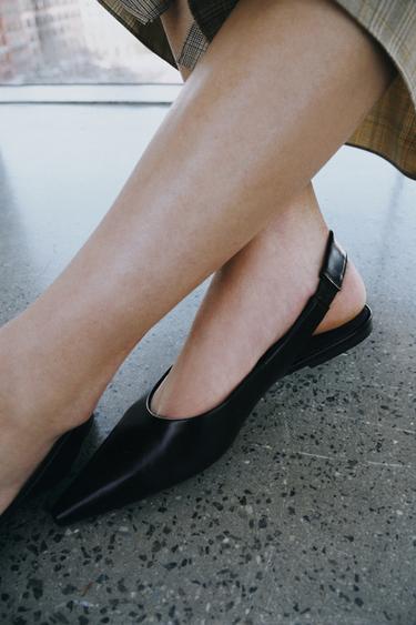POINTED TOE SLINGBACK BALLET FLATS - Black by Zara
