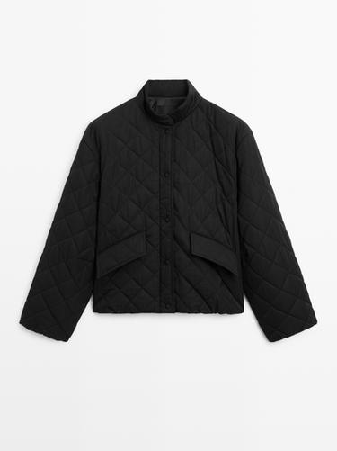 Chaqueta corta bomber acolchada water repellent - Negro de Zara
