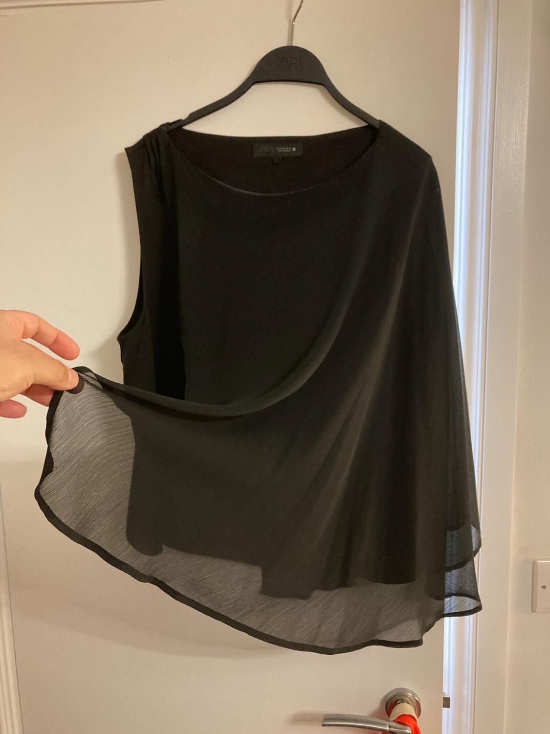 CONTRAST CAPE BLOUSE - Image 5