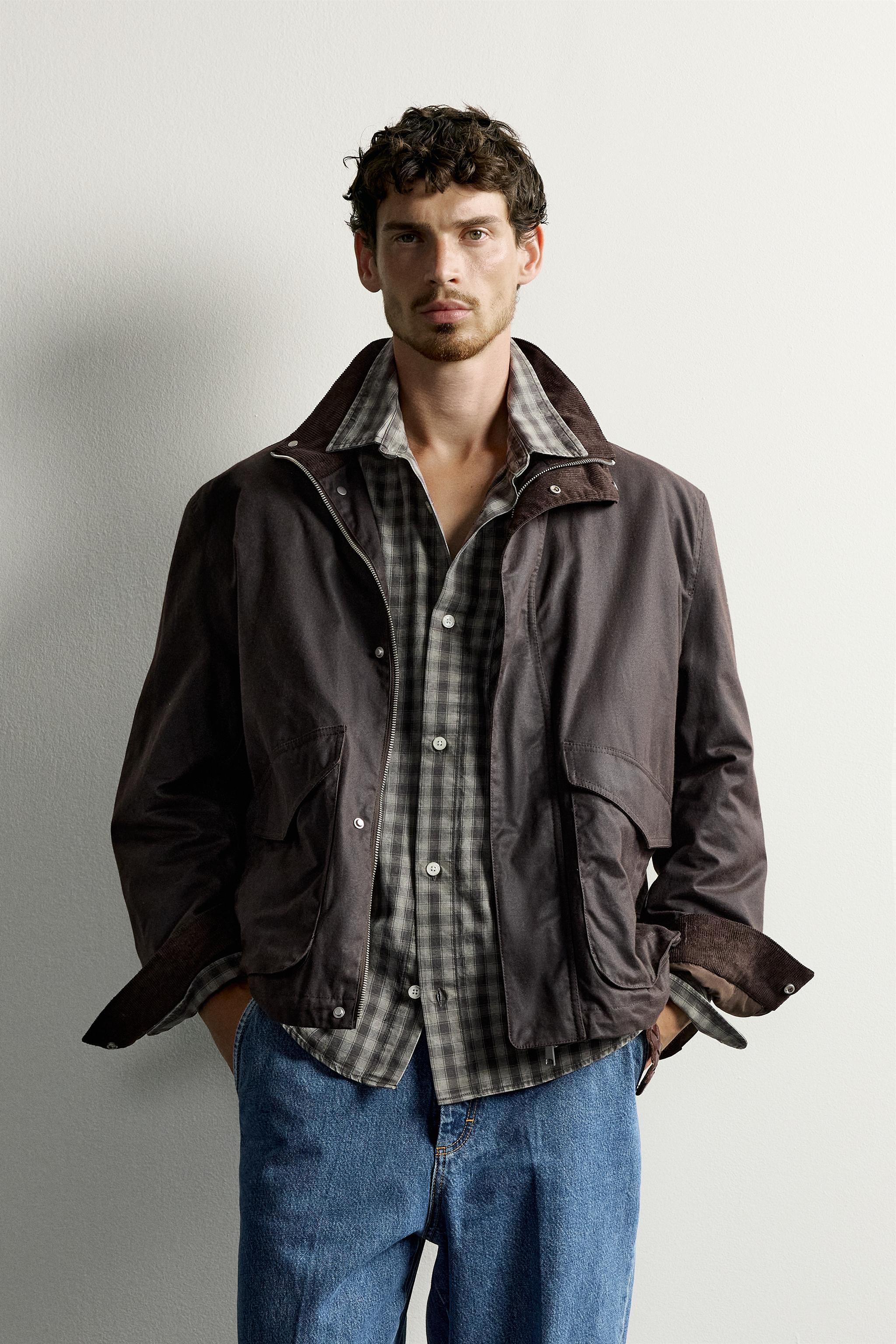 REGULAR FIT WAXED-EFFECT JACKET