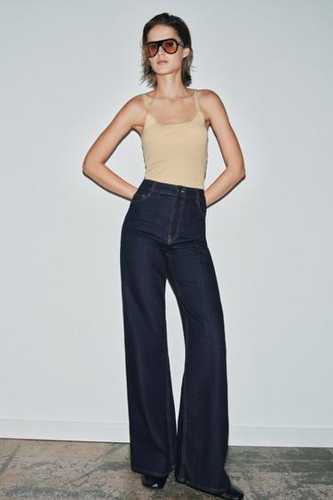 JEANS ZW COLLECTION WIDE LEG MIT HOHEM BUND - Blau von Zara