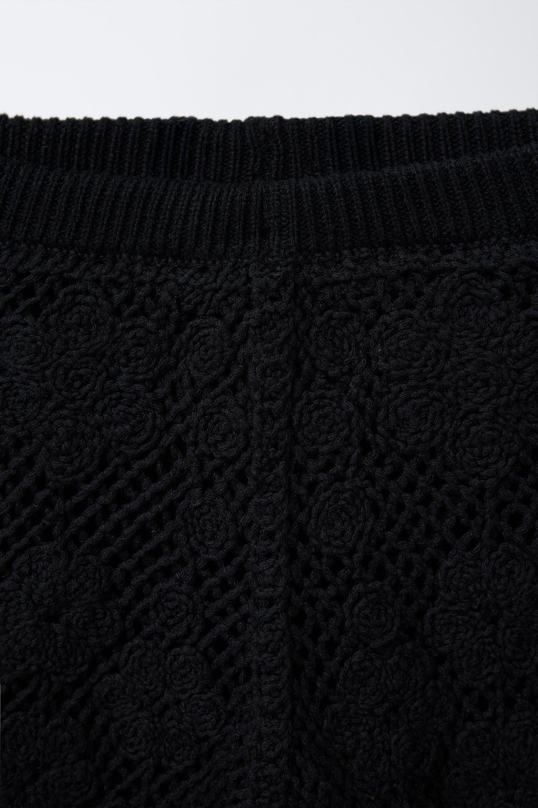 CROCHET LACE KNIT PANTS - Black | ZARA United States
