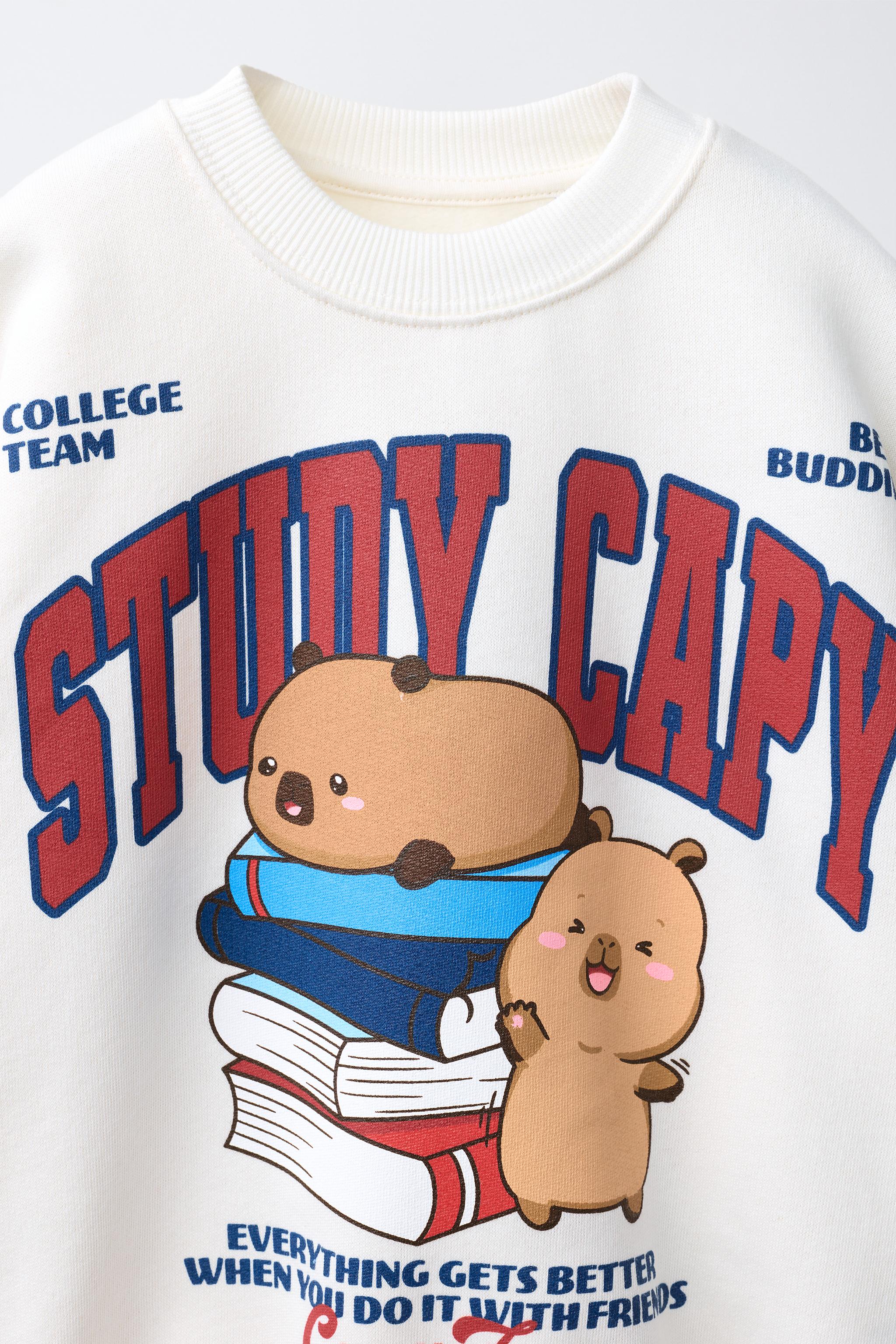 Детские худи Zara CAPIBARA CAPYFUN © VARSITY SWEATSHIRT — фото 3