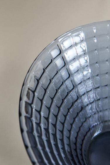 TEXTURED COLOURED GLASS BOWL - Grey / Blue by Zara - Image 3