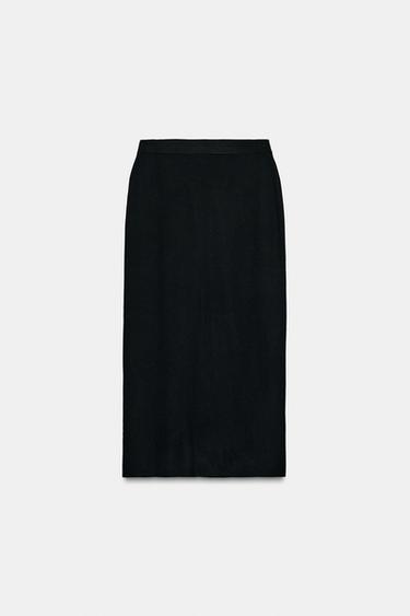 KNIT MIDI SKIRT - Black by Zara - Image 3
