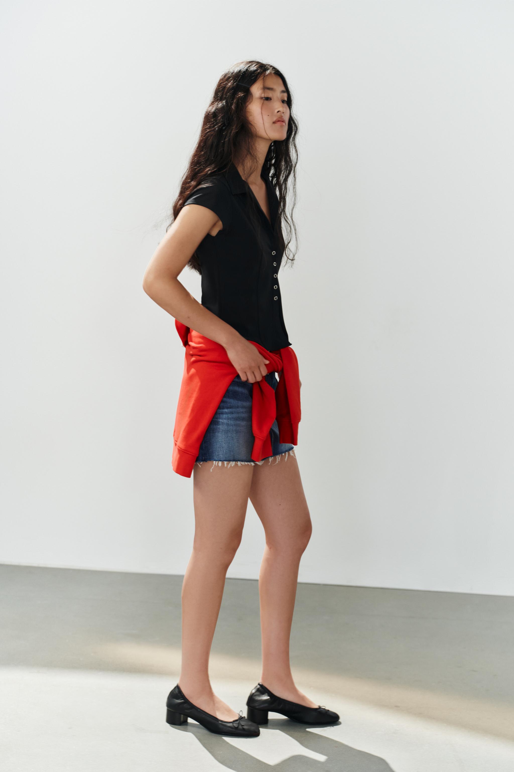 Женские рубашки Zara SHIRT-STYLE TOP — фото 3