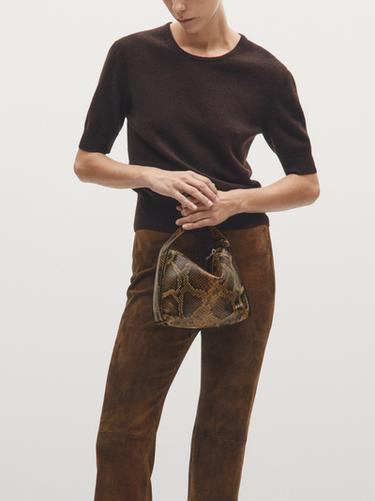 Zara Small animal print shoulder bag - Brown - Image 0