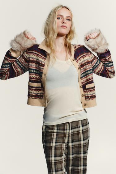 GILET EN MAILLE JACQUARD - Multicolore de Zara - Image 6