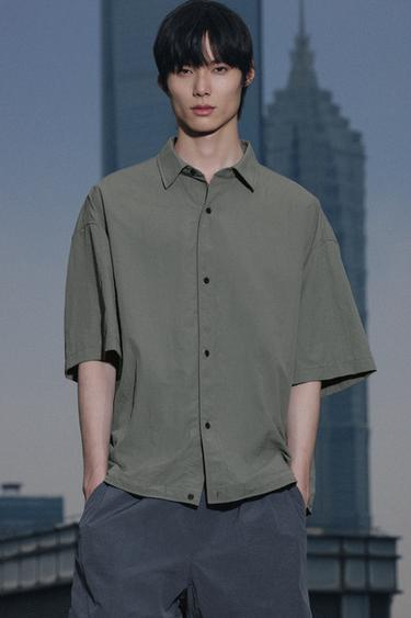 LIGHTWEIGHT TECHNICAL SHIRT - Grey green by Zara