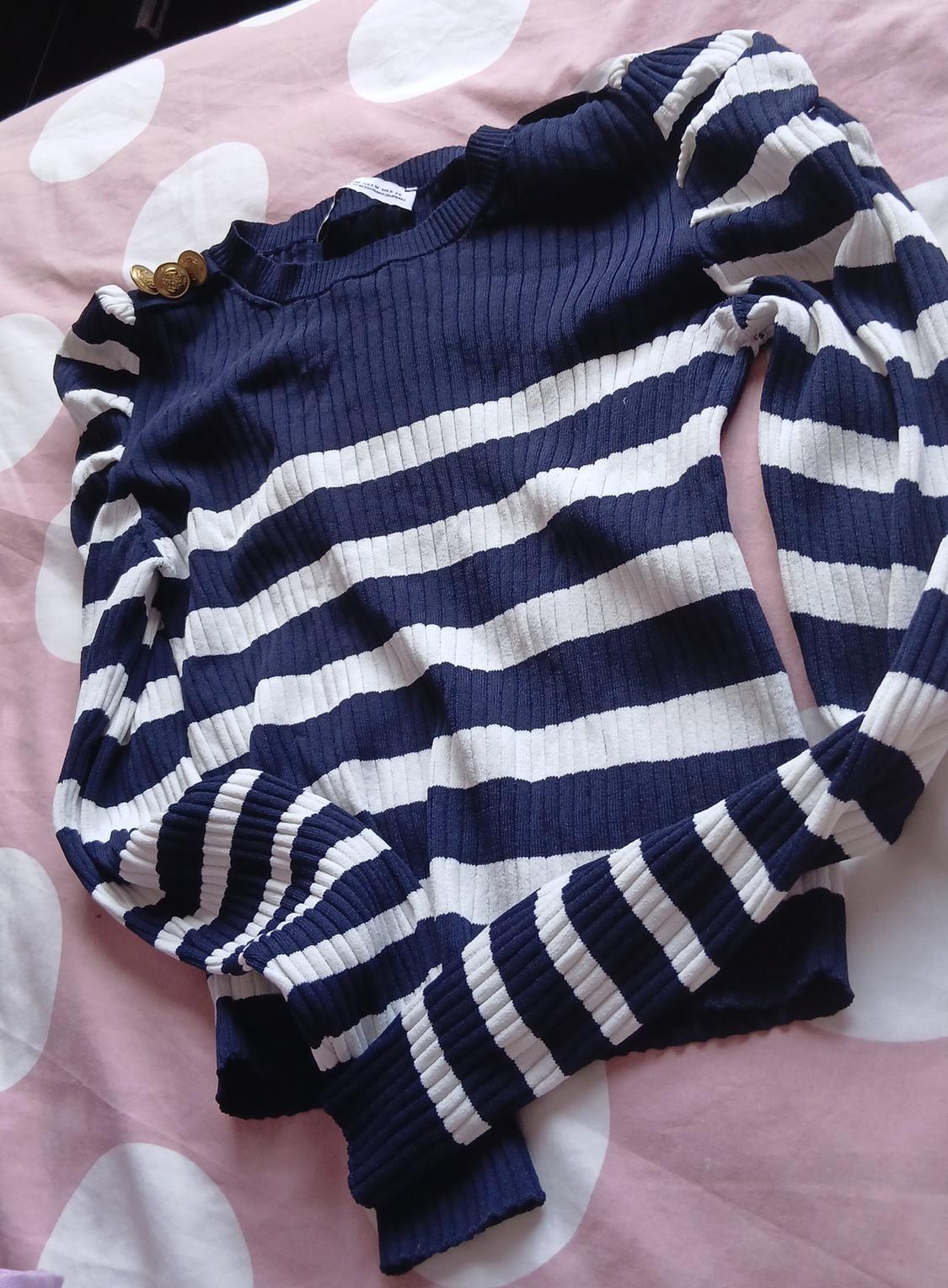 STRIPED PUFF SLEEVE SWEATER - Image 3