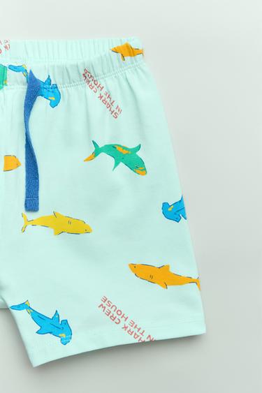 2-6 YEARS/ SHARK PRINT T-SHIRT AND BERMUDA PYJAMAS - Light blue by Zara