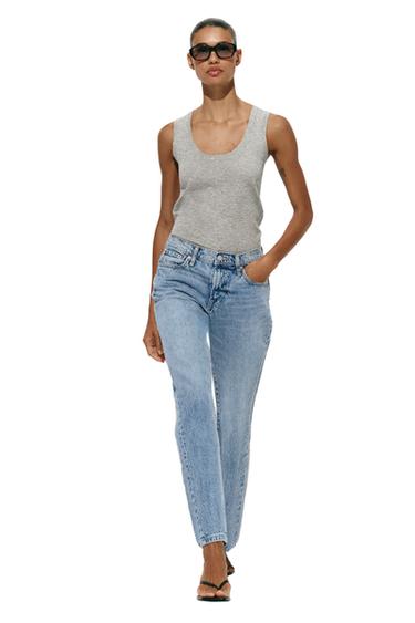 Zara Z1975 CROPPED MID-RISE JEANS - Mid-blue