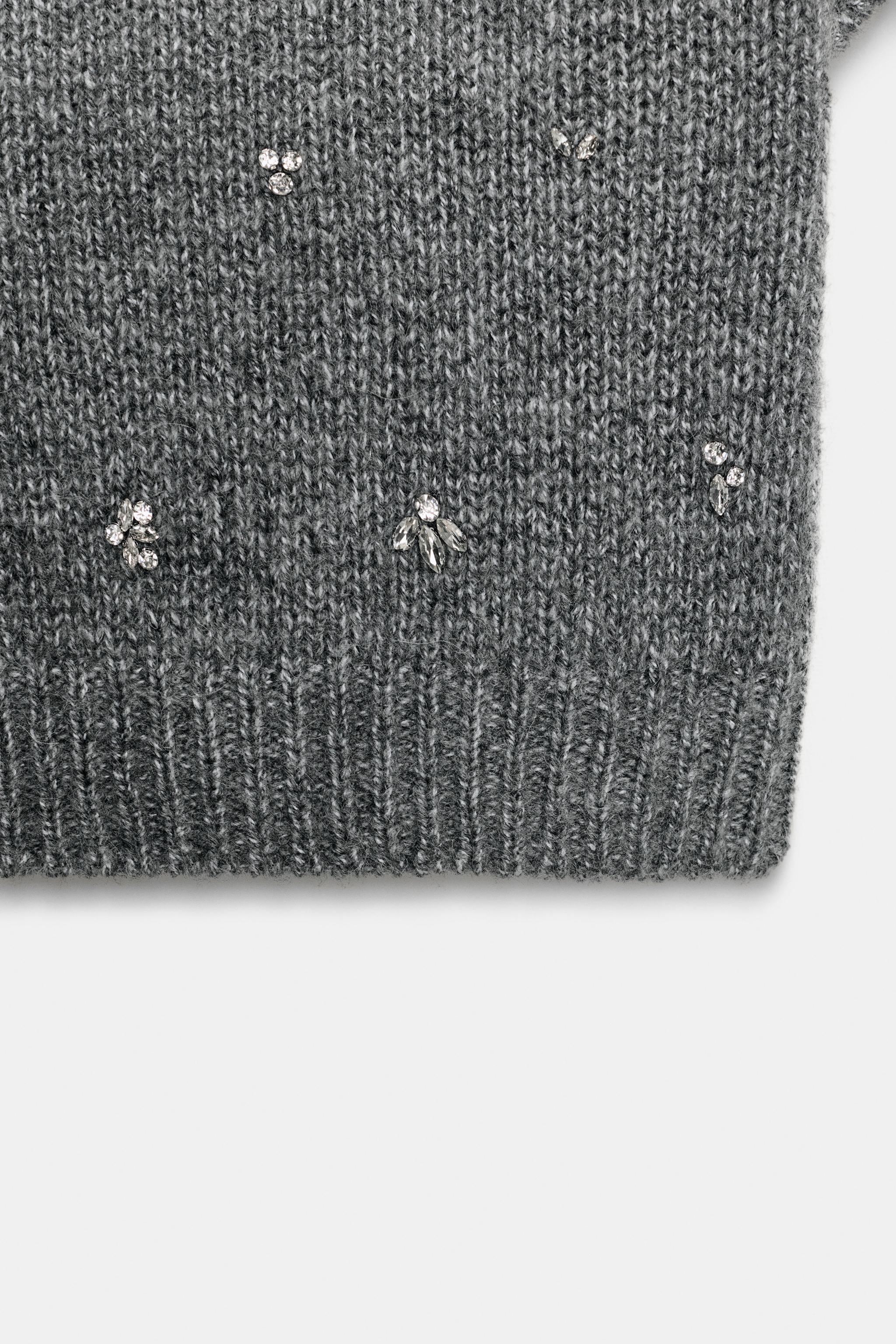KNIT SWEATER WITH JEWEL BEADING