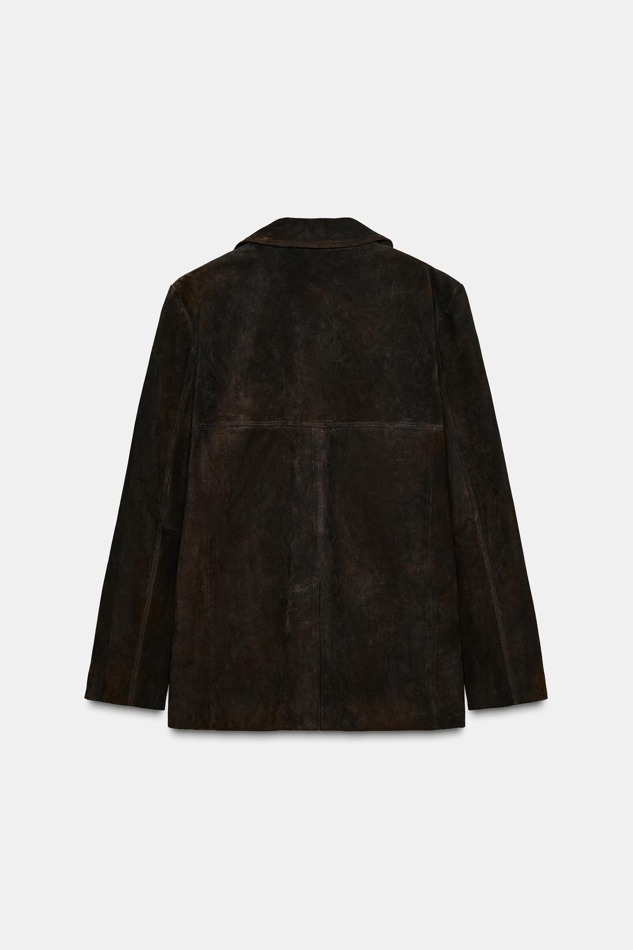 100% SUEDE LEATHER BLAZER WITH POCKETS