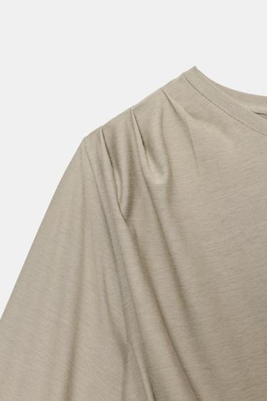 ASYMMETRIC PUFF SLEEVE TOP - Mink by Zara - Image 5