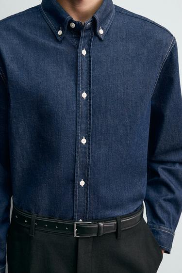 CHEMISE EN JEAN COTON - CACHEMIRE - Bleu de Zara - Image 6
