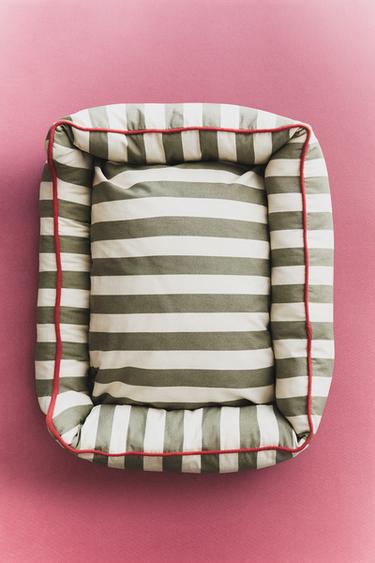 CAMA MASCOTAS RAYAS Y PIPING - Verde claro de Zara