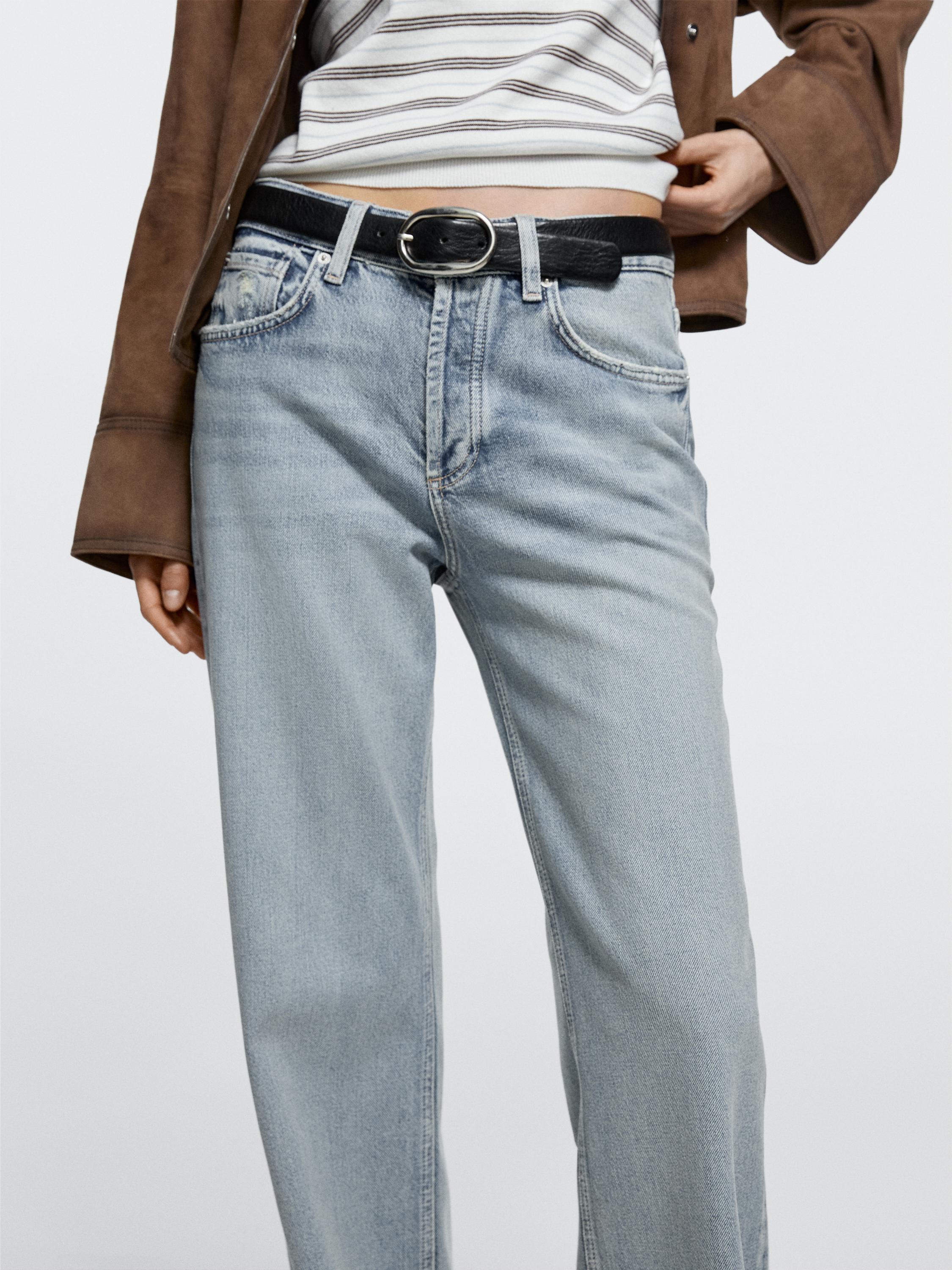 Jean wide leg taille moyenne