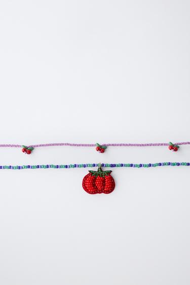 PACK DOS COLLARES ABALORIOS TOMATE - Rojo de Zara