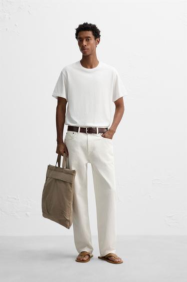 WASHED SLIM FIT T-SHIRT - White by Zara - Image 0