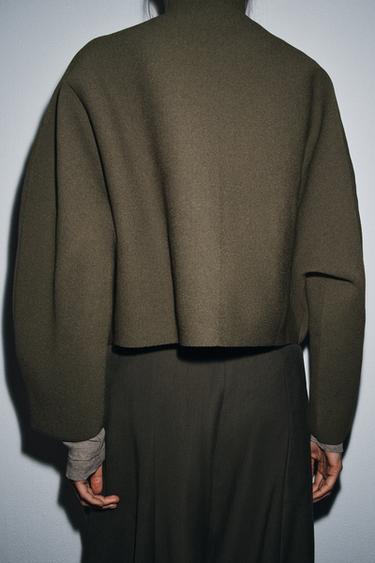 BLOUSON EN MAILLE ZIPPÉ - Kaki foncé de Zara - Image 5