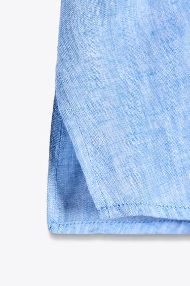 CHEMISE SAFARI AVEC LIN - Bleu de Zara - Image 6
