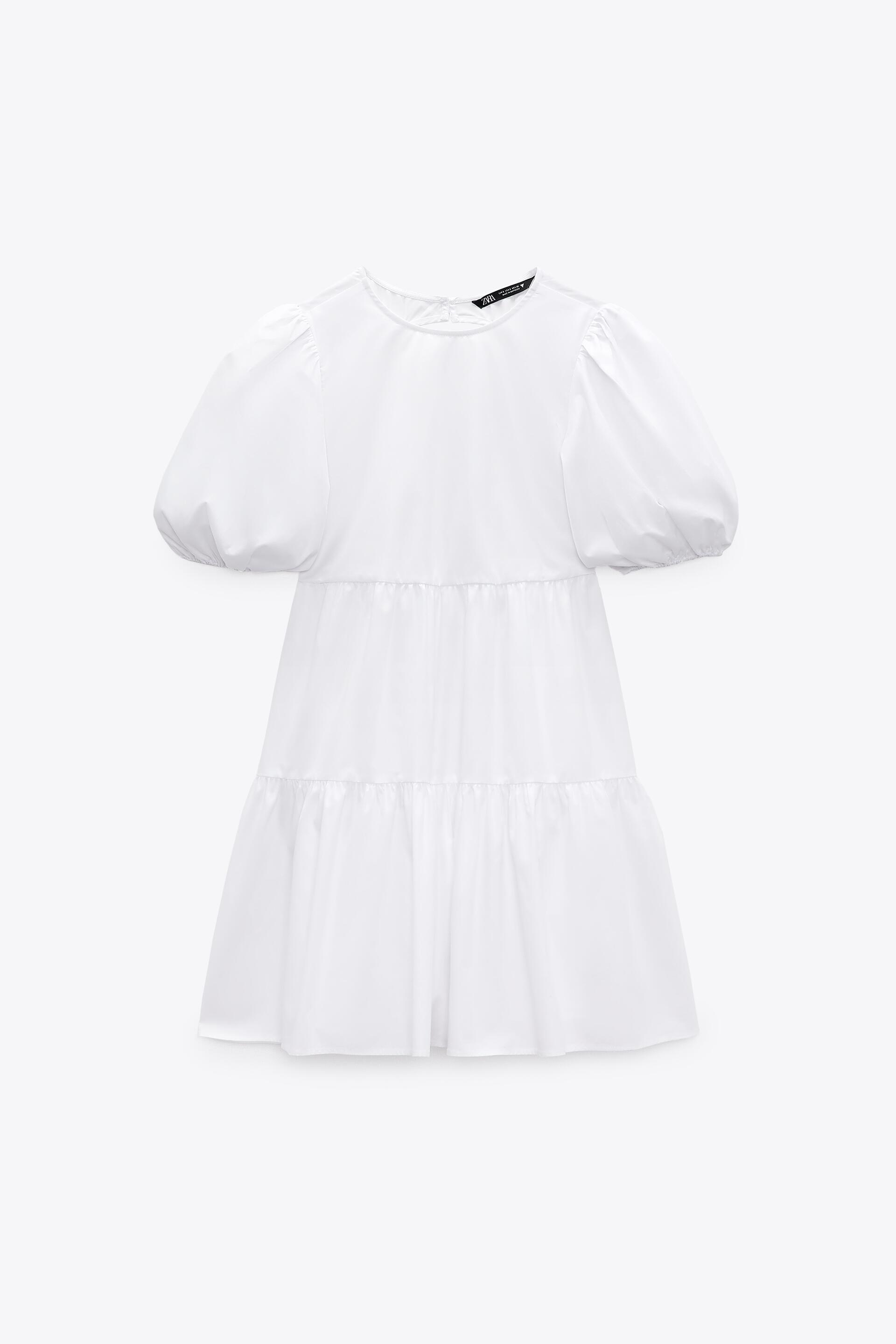 Zara white tiered dress shops