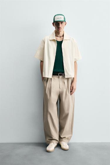 EMBROIDERED RELAXED FIT SHIRT - Mid-ecru by Zara - Image 0