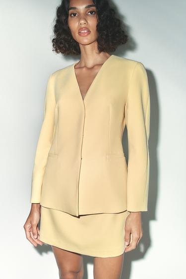 BLAZER SEM LAPELA - Amarelo da Zara