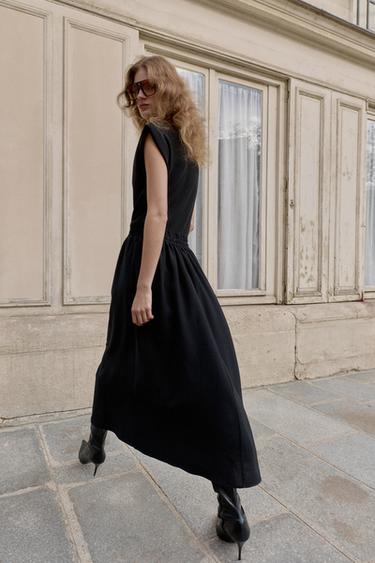 ROBE LONGUE BIMATIÈRE - Noir de Zara - Image 4
