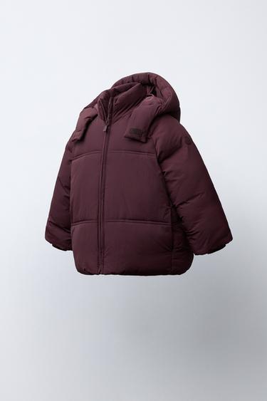 WASSERABWEISENDER STEPPMANTEL MIT KAPUZE - Weinrot von Zara