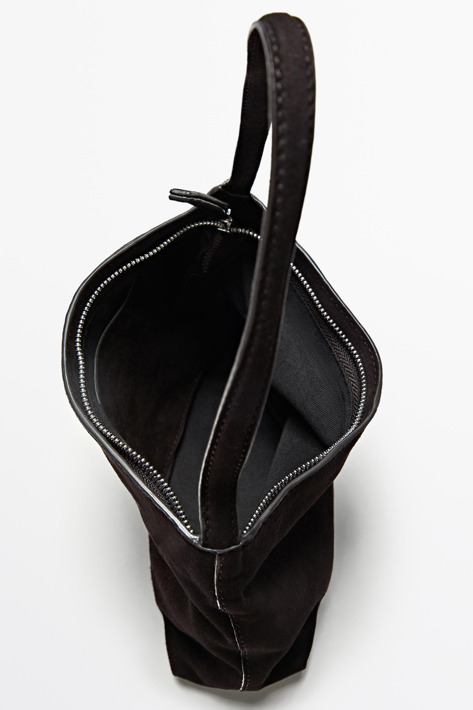 Small split suede leather shoulder bag