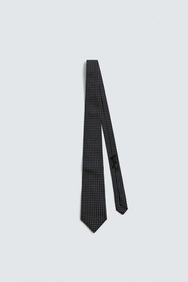 CRAVATE JACQUARD 100 % SOIE - Bleu marine de Zara - Image 2