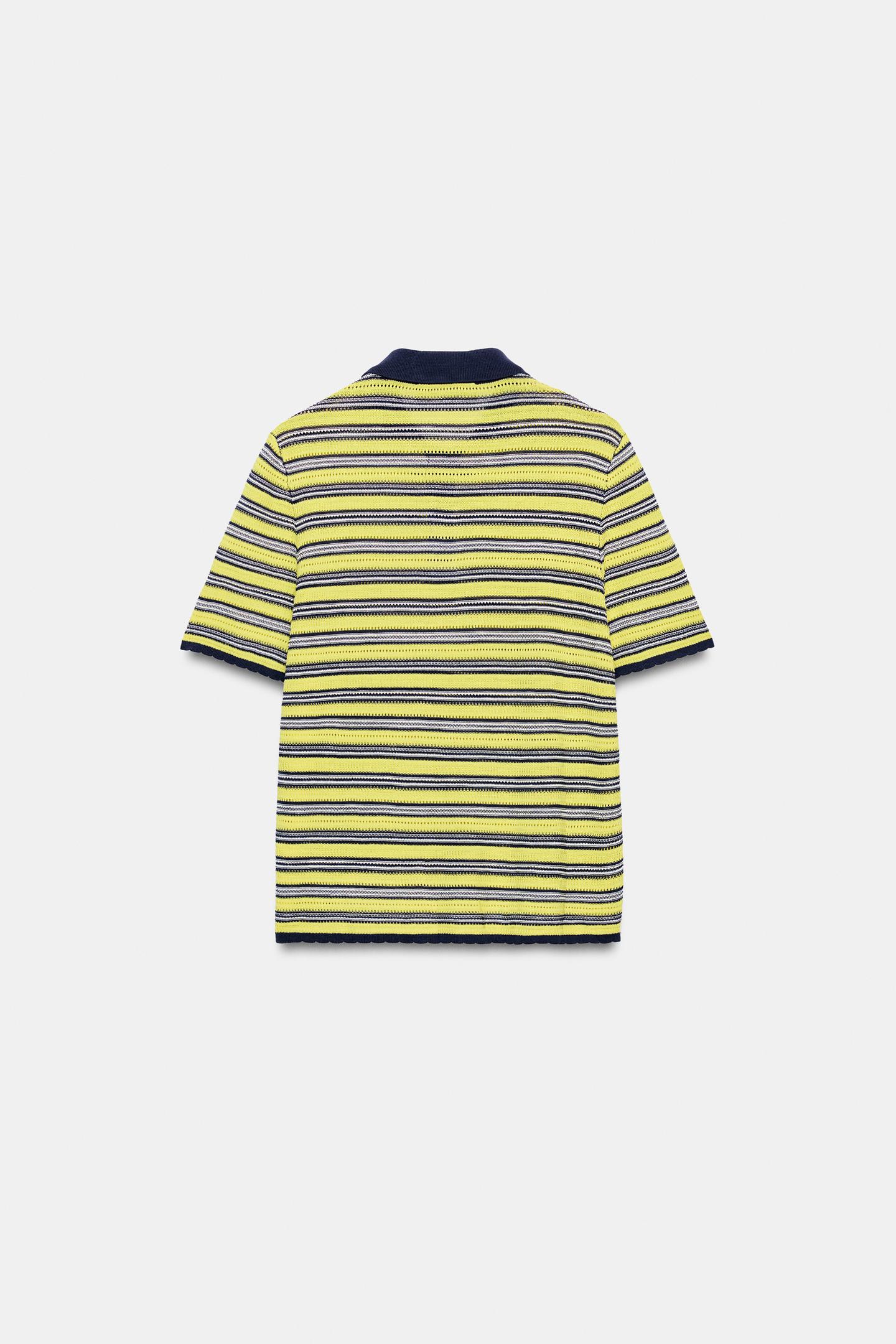 Поло Zara Striped Knit Polo, цвет: Разноцветный — фото 2