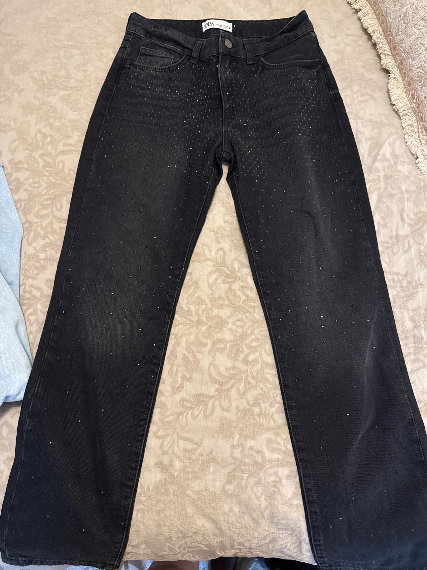 ZW THE SLIM WITH RHINESTONES JEANS | Zara Preowned