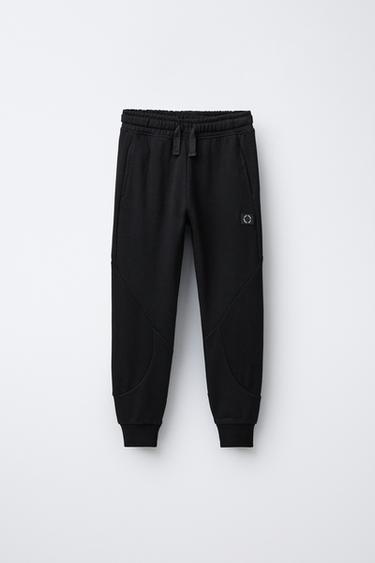 INTERLOCK PIQUÉ JOGGERS - Black by Zara