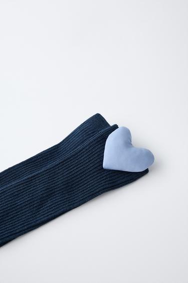 RIBBED HEART SOCKS - Blue by Zara