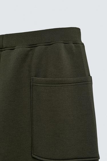 WIDE-LEG INTERLOCK TROUSERS - Dark green by Zara - Image 8
