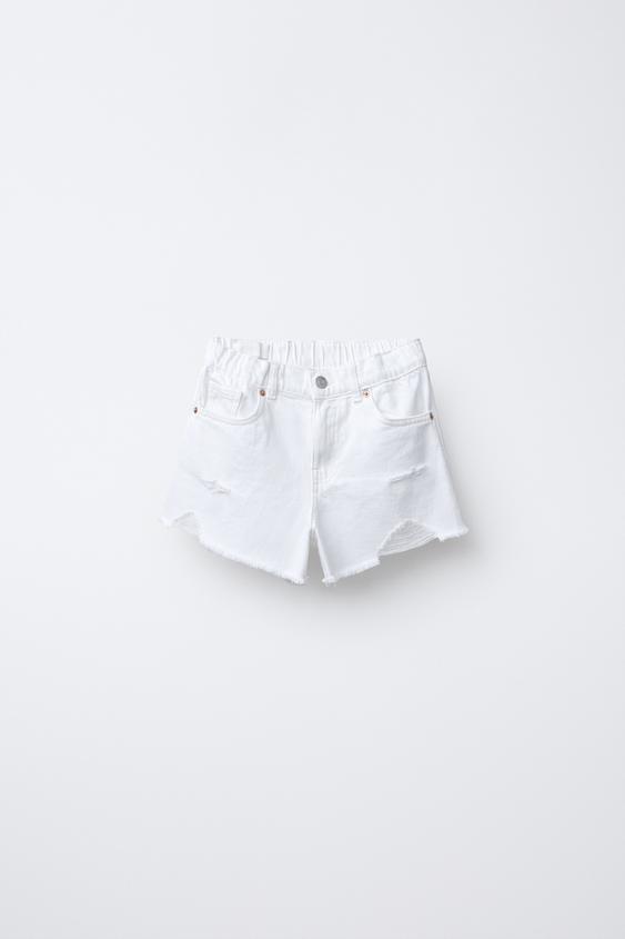 BERMUDA DENIM ROTOS - Blanco de Zara - Imagen 0