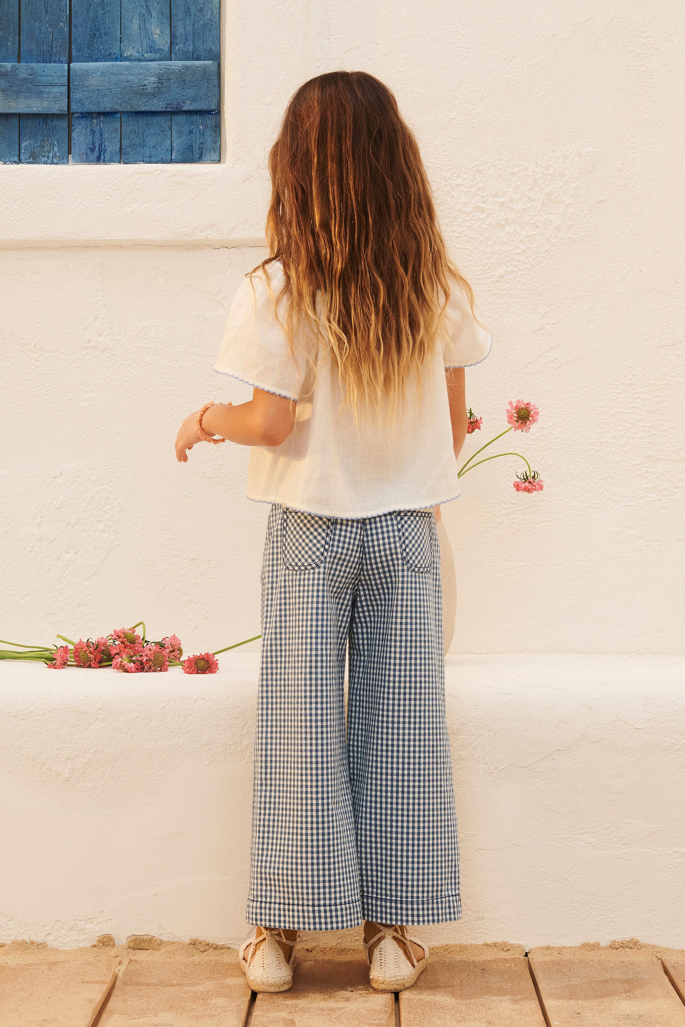 LIMITED EDITION GINGHAM PANTS - Blue / White | ZARA United